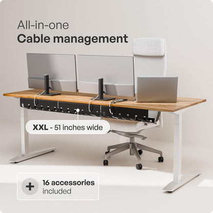 Cable Management under Desk for Easy Mounting Under-Table I Set of 3 - with 10X Cable Ties I Desk Organizer for Office/Home Office Table Thoughtful Cable Tray Holder, Black